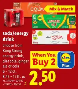 Lidl Lidl soda/energy drink offer