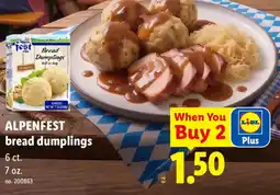 Lidl Alpenfest bread dumplings offer