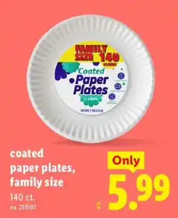 Lidl Coated paper plates, family size offer