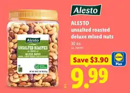 Lidl Alesto unsalted roasted deluxe mixed nuts offer