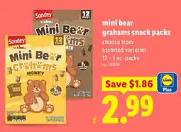 Lidl Sondely mini bear graham snack packs offer