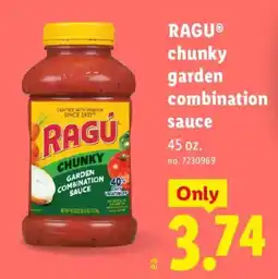Lidl Ragu chunky garden combination sauce offer