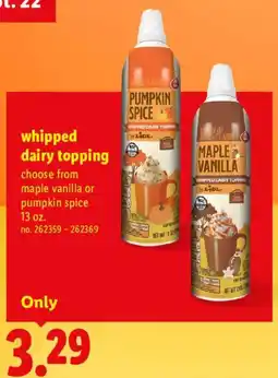 Lidl Lidl whipped dairy topping offer