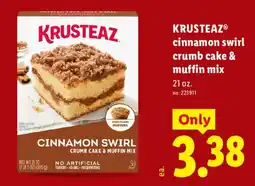 Lidl Krusteaz cinnamon swirl crumb cake & muffin mix offer