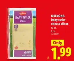 Lidl Milbona baby swiss cheese slices offer