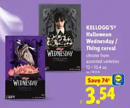 Lidl Kellogg's halloween wednesday / thing cereal offer