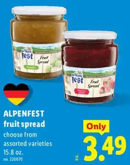 Lidl Alpenfest fruit spread offer