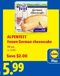 Lidl Alpenfest frozen German cheesecake offer