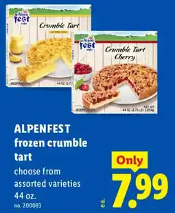 Lidl Alpenfest frozen crumble tart offer