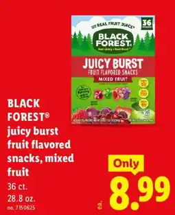 Lidl Black Forest juicy burst fruit flavored snacks, mixed fruit offer