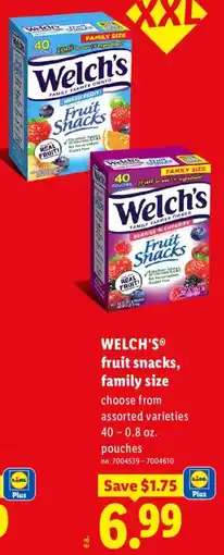 Lidl Welch's fruit snacks, family size offer