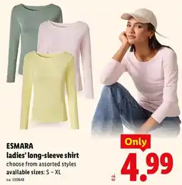 Lidl Esmara ladies' long-sleeve shirt offer