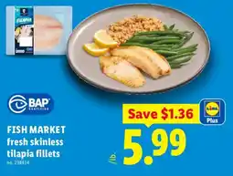 Lidl Fish Market fresh skinless tilapia fillets offer