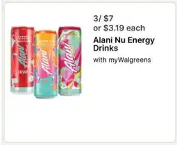 Walgreens Alani Nu Energy Drinks offer