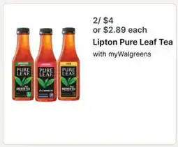 Walgreens Lipton Pure Leaf Tea offer