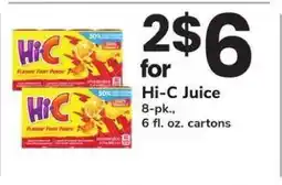 Safeway Hi-C Juice offer