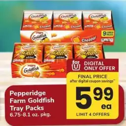 Safeway Pepperidge Farm Goldfish Tray Packs offer