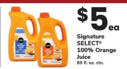 Safeway Signature SELECT 100% Orange Juice offer