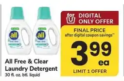 Safeway All Free & Clear Laundry Detergent offer