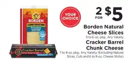 ShopRite Borden Natural Cheese Slices & Cracker Barrel Chunk Cheese offer