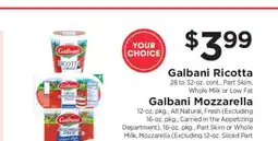 ShopRite Galbani Ricotta / Galbani Mozzarella offer