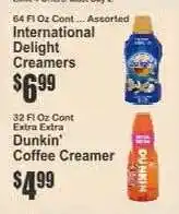 Key Food Dunkin' Coffee Creamer offer
