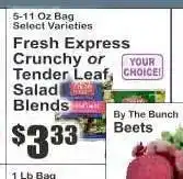 Key Food Fresh Express Crunchy or Tender Leaf Salad Blends offer