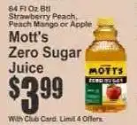 Key Food Mott's Zero Sugar Juice offer