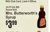 Key Food Mrs. Butterworth's Syrup offer