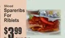 Key Food Sliced Spareribs For Riblets offer
