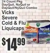 Key Food Vicks Severe Cold & Flu Liquicaps offer