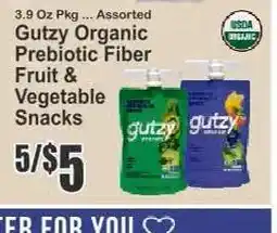 Key Food Gutzy Organic Prebiotic Fiber Fruit & Vegetable Snacks offer