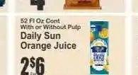 Key Food Daily Sun Orange Juice offer