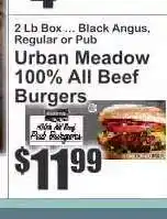 Key Food Urban Meadow 100% All Beef Burgers offer