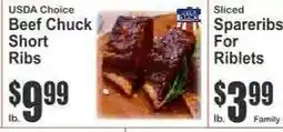 Key Food USDA Choice Beef Chuck Short Ribs offer