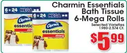 Supremo Foods Inc Charmin Essentials Bath Tissue 6-Mega Rolls offer