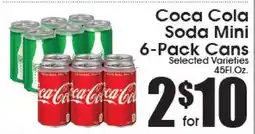 Supremo Foods Inc Coca Cola Soda Mini 6-Pack Cans offer