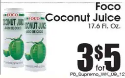 Supremo Foods Inc Foco Coconut Juice offer