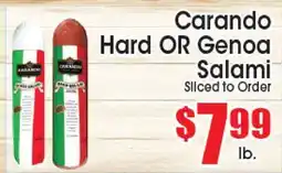 Supremo Foods Inc Carando Hard OR Genoa Salami offer