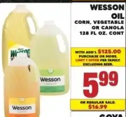 Cherry Valley Marketplace Wesson Oil, Corn, Vegetable or Canola offer