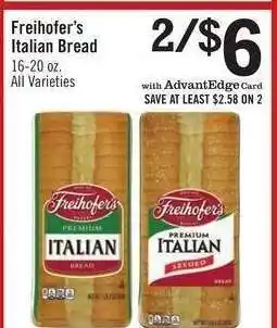 Price Chopper Freihofer’s Italian Bread offer