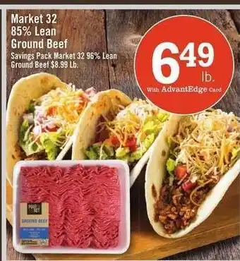 Market 32 85% Lean Ground Beef