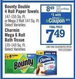 Price Chopper Charmin Mega 6 Roll Bath Tissue offer