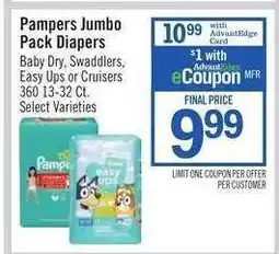 Price Chopper Pampers Jumbo Pack Diapers offer