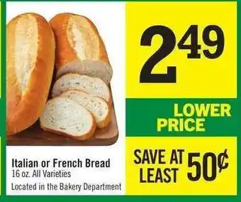 Price Chopper Italian or French Bread offer