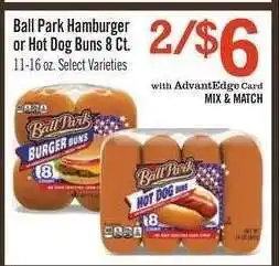 Price Chopper Ball Park Hamburger or Hot Dog Buns 8 Ct offer
