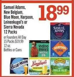 Price Chopper Samuel Adams, New Belgium, Blue Moon, Harpoon, Leinenkugel’s or Sierra Nevada 12 Packs offer