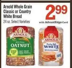 Price Chopper Arnold Whole Grain Classic or Country White Bread offer