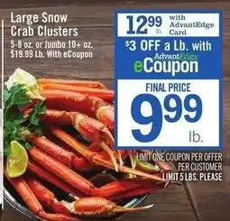 Price Chopper Large Snow Crab Clusters offer