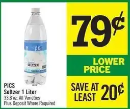 Price Chopper PICS Seltzer 1 Liter offer